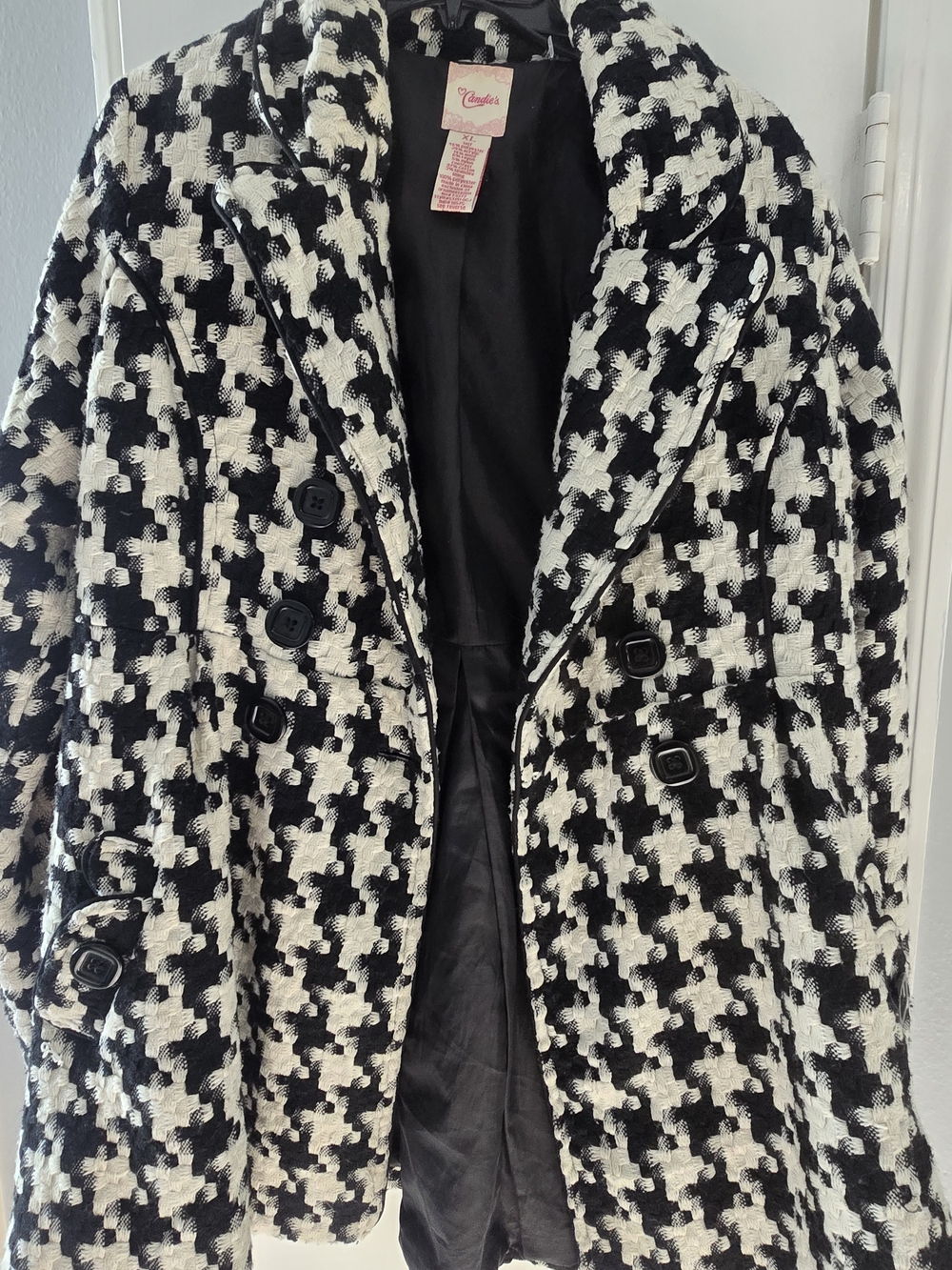 Candie's Black and White Houndstooth Blazer